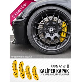 Resim Brembo Renault Fluence Uyumlu Sarı Yağ Hortumlu Kaliper Kapağı 4'lü 18 Inç Ve Üst 