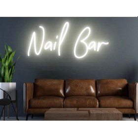 Resim Nail Bar Yazılı Neon Tabela Sarı 