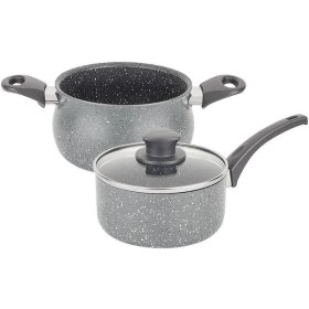 Resim Megaw 3 Parça Gri Granit Kaplamalı Sütlük Güveç Seti 