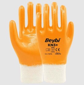 Resim Skygo Beybi KN3+ No:9 Sarı Tam Nitril Pamuk Eldiven 1 Adet 