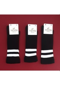 Resim Yetiş Socks Dizaltı Kız Çocuk Okul Çorabı 3'lü Paket Siyah 