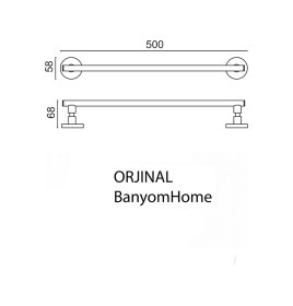 Resim Çelik Banyo Paslanmaz Pirinç Mat Siyah Flora 50 Cm Uzun Havluluk Siyah 