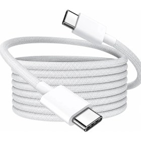 Resim Mobilite Nothing Phone (2) Uyumlu 60W Destekli Type-C To Type-C Pd Hızlı Şarj ve Data Kablosu 1 Metre Hasır Örgülü Kablo 