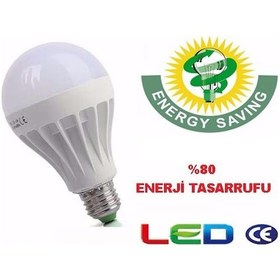 Resim 9 Watt E27 Duylu Enerji Tasarruflu Led Ampul 9W Beyaz Işık Lamba 