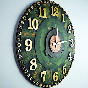 Resim Kayra Saat Kayra Duvar Saati Somun Green Latin 70CM 