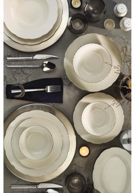 Resim Kütahya Porselen Bone Olympos 58 Parça 12 Kişilik Yemek Takımı 