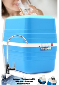 Resim Sumarkt Avenger 10 Aşamalı 8 LT Metal Tanklı Süper Membran Teknolojili Mineralli Pompalı Su Arıtma Cihazı 