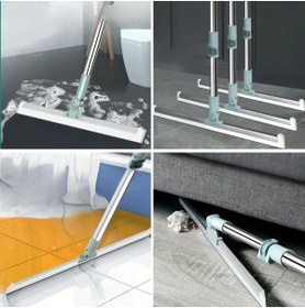 Resim ForWhat Büro Ev Ofis Hijyeni için Teleskopik Oynar Başlı Cam Zemin Çekçek Aparatı 