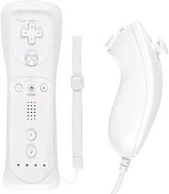 Resim Funmo 2'li Wii Controller Uzaktan Kumandalı Set Nunchuck Wii Controller, Retro Wii Uzaktan Kumanda ve Nunchuck Controller Wii/Wii U ile Uyumlu, Silikon Kılıf ve Bilek Bandı Dahil (Beyaz) 