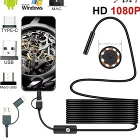 Resim Endoskop 3 İn 1 Yılan Kamera Usb Micro Usb Type-c 20 Metre Sert Kablo-135368 