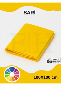 Resim Sarı Renk Metrelik Ince Keçe Kumaş Keçe 1 Mm Aktivite Keçesi Renkli Keçe 1 Metre 100 Cm X 100 Cm 