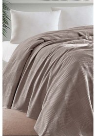 Resim Tek Kişilik %100 Pamuk Pike Örtü 160x230 Cm Karo Desenli Camel Weave Serisi Camel 