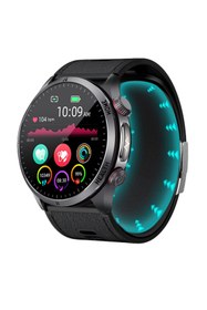 Resim Spovan Electro Pro 2 Hava Basınçlı Tansiyon Şeker NFC Sesli Görüşme EKG Türkçe Akıllı Saat - Kahverengi Deri 