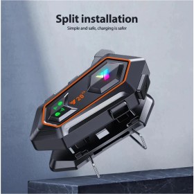 Resim Aesco Y20 2x 1000M Telsiz Mesafeli 2 Kişi Bağlantılı Bluetooth Kask Kulaklık Fenerli Intercom - Lisinya 