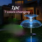Resim Güneş Enerjili Bahçe Işıkları, 2 Katmanlı Denizanası Tasarımı, Yedi Renk Değişimi, Plastik Malzeme, Çiçek Temalı, Düğme/Ayar Kontrolü, Avlular, Patikalar, Çimler, Düğünler ve Festival Partileri İçin Uygun Dış Mekan Dekorasyonu 