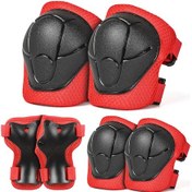 Resim Çocuk Koruyucu Dişli Seti Çocuk Diz Dirsek Pedleri Bilek Koruma Spor Güvenlik Red Set S Kırmızı 