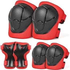 Resim Çocuk Koruyucu Dişli Seti Çocuk Diz Dirsek Pedleri Bilek Koruma Spor Güvenlik Red Set S Kırmızı 