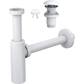 Resim Suera Moon Ayarlanabilir Lavabo Sifonu + Elixir Pop-Up Set (Parlak Beyaz- Taşma Delikli) 