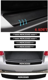 Resim Mercedes 280 İçin Uyumlu Aksesuar Oto Bağaj Ve Kapı Eşiği Sticker Set Karbon 