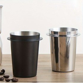 Resim Paslanmaz Çelik Espresso Dozajlama Kupası - Espresso Makineleri için Kahve Tozu Besleyici, Manuel Öğütücü Arkadaşı, Elektriksiz, Dayanıklı Ayna Kaplama, Kolay Temizlik - Portafiltrelere Uyar (51mm, 53mm, 58mm) 