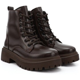 Resim Gönderi R Kahverengi Fermuarlı Kalın Topuklu Postal Bot kahverengi 