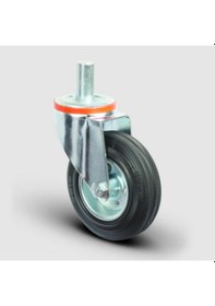 Resim EM03SPR100 Oynak Pimli Kauçuk Tekerlek Çap:100 Hafif Sanayi 