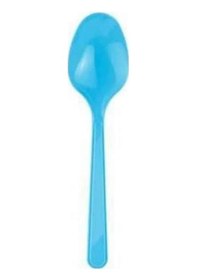 Resim Omeyva Mika Plastik Turkuaz Sorfa Piknik Seti - 23 Cm. - 6 Kişilik Tabak Çatal Kaşık Takımı 