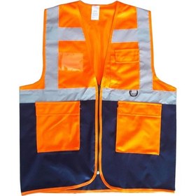 Resim Yönetici İkaz Yeleği Turuncu/lacivert L Beden 
