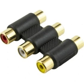 Resim Platoon 3lü Rca Ara Aparat Lale Ek Rca Birleştirici Rca Dişi Dişi 