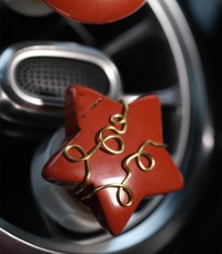 Resim TASARIM ARABAM ATİKE ELİF AKIN Jasper Doğal Taş Yıldız Tel Sarmalı Klima Kokusu 