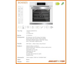 Resim Silverline BO65E5W01 Beyaz Cam Ankastre Fırın 14 Program Multifonksiyonel 