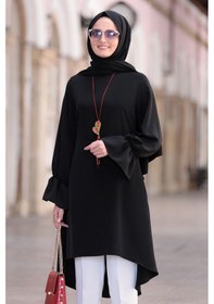 Resim Raika Moda Feryal Büyük Beden Pantolon Tunik Tesettür Takım Siyah 