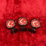 Resim Korkmaz Oto Market & Aksesuar Etiketçilere Torpido Üstü TR Ay Yıldız Saat Metal 