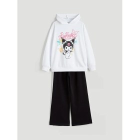 Resim LC Waikiki Lcw Kids Beyaz Kuromi Baskılı Kız Çocuk Sweatshirt ve Eşofman Altı 