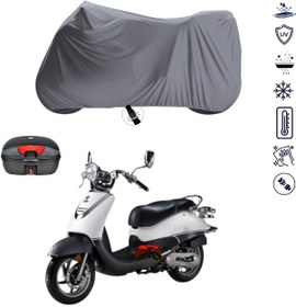 Resim Kanuni Hussar 125 Arka Çanta Uyumlu Motosiklet Branda Su Geçirmez Motor Branda 