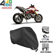 Resim Ducati Hyperstrada Motosiklet Brandası ( Kilit Uyumlu - Siyah 