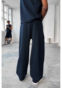 Resim Lacivert Cozy Premium Pileli Baggy Eşofman Lacivert 