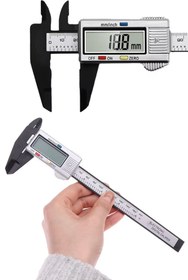 Resim TechnoStation Dijital Elektronik Hassas Ölçüm Kaliper Kumpas 150mm Paslanmaz Dijital Kumpas Profesyonel Kaliper 