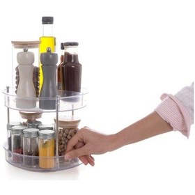 Resim Primanova Elpida 2 Katlı Döner Raf Şeffaf 