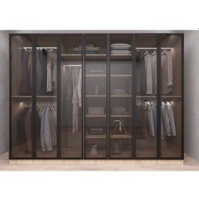 Resim Vetra Reflekte Cam 7 Kapaklı Gardırop Montaj Dahil - Meşe 280 Cm 