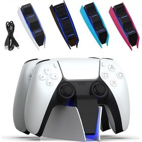 Resim Ps5 Gamepad Şarj Cihazı Çift Dock Şarj Cihazı İçin Honcam Siyah 