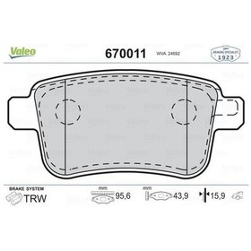 Resim Valeo 670011 - Fren Balatası Arka Mercedes Cıtan W415 12 . Renau 