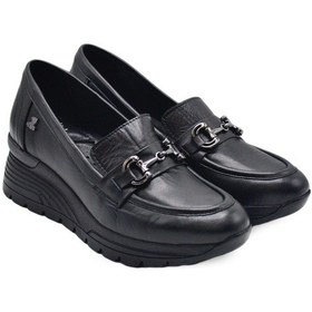 Resim Kadın Airflow Hakiki Deri Dolgu Topuk Tokalı Ayakkabı Siyah 2313054y Siyah 