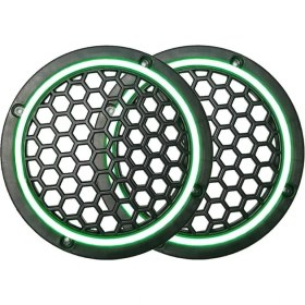 Resim SOUNDERS Neon Işıklı 16 cm Hoparlör ve Midrange Kapağı - 2 Adet - Yeşil 