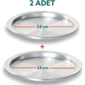 Resim Özbience Iki Adet 30 cm Alüminyum Künefe ve Kadayıf Pişirme Tepsisi 