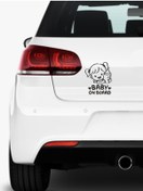 Resim UBGA GIFT Siyah Arabada Bebek Var Araç Sticker 17x15 cm 