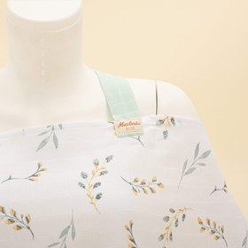 Resim Çift Katlı Muslin Emzirme Önlüğü - Yapraklar 