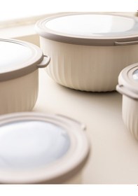 Resim Madame Coco Lucca 4'lü Saklama Kabı Seti - Bej 8684427125014 Ekru 