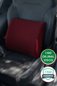 Resim Viscomina Araç Bel Minderi Ve Araç Oturma Minderi 2'li Takım Visco Takım Bordo Renk 
