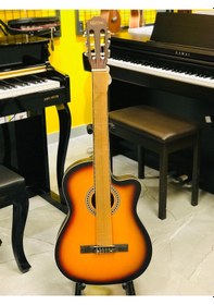 Resim Ravenni Rcg-120 4/4 Klasik Gitar Tam Boy Kesik Kasa Kılıf+penaseti+kapo Hediyeli Sunburst 